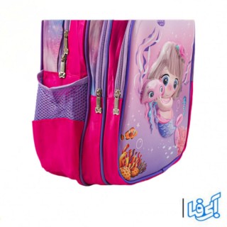 کیف مدرسه دخترانه با طرح پری و عروس دریایی – ابعاد 19×31×41 سانتی‌متر