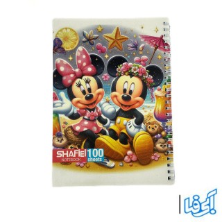 دفتر ۱۰۰ برگ جلد طلقی فانتزی طرح میکی موس