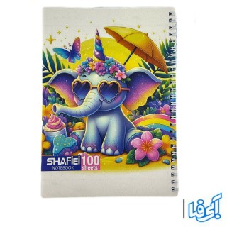 دفتر ۱۰۰ برگ جلد طلقی فانتزی طرح فیل