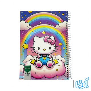 دفتر 100 برگ فنردار طرح کیتی مدل 8842