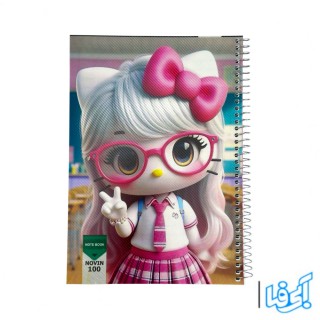 دفتر 100 برگ فنردار طرح هلوکیتی مدل 8842