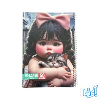 دفتر50 برگ فانتزی  فنری جلد طلقی مدل 6244