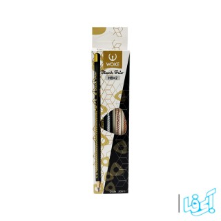 مداد مشکی سه‌گوش چوب سفید وک 3 عددی
