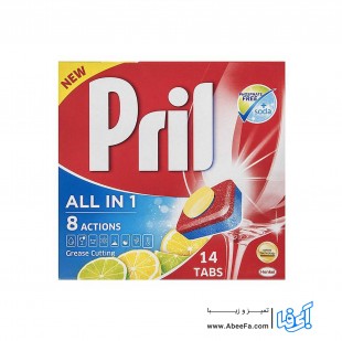 قرص ماشین ظرفشویی پریل مدل All In One بسته 14 عددی