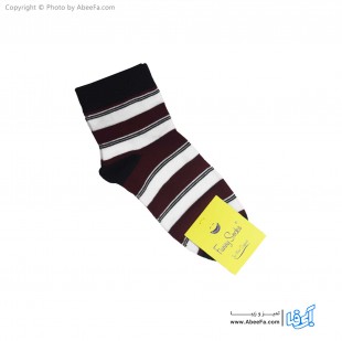 جوراب نیم ساق فانی مدل 823 مشکی-عنابی