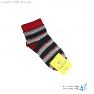 جوراب نیم ساق فانی مدل 823 قرمز-سرمه ای