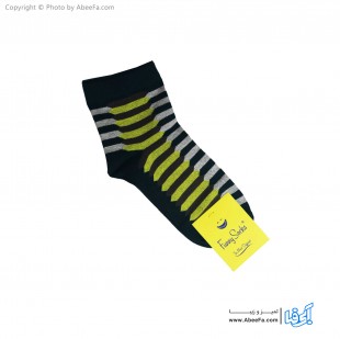 جوراب نیم ساق فانی مدل 825 آبی دودی-زرد
