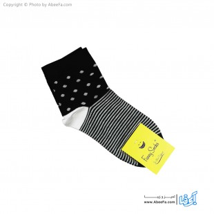 جوراب نیم ساق فانی مدل 822 سفید-مشکی