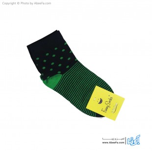 جوراب نیم ساق فانی مدل 822 سبز-سرمه ای