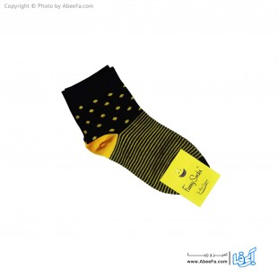 جوراب نیم ساق فانی مدل 822 زرد-مشکی