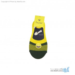 جوراب کالج فانی مدل 7008 زرد-سبز