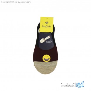 جوراب کالج فانی مدل 7008 مشکی-عنابی