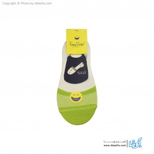 جوراب کالج فانی مدل 7008 سفید-سبز