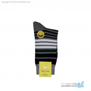 جوراب ساقدار فانی مدل 102 سبز-سرمه ای