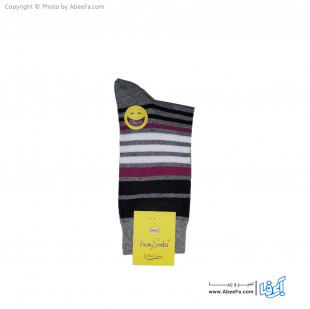 جوراب ساقدار فانی مدل 102 طوسی-صورتی