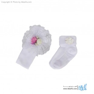 ست هد و جوراب نوزادی مدل AF1152