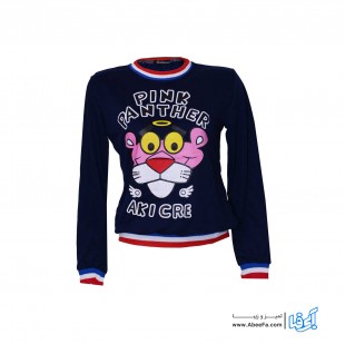 سویشرت زنانه طرح پلنگ صورتی کد MA-S-2VA82025