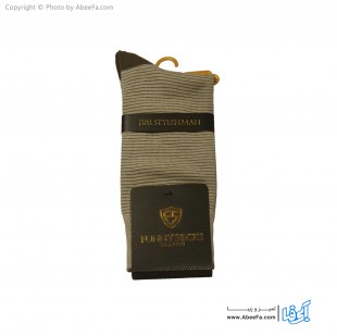 جوراب مردانه ساق دار کلاسیک فانی مدل 10013 کرم-قهوه ای