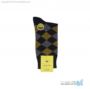 جوراب ساق دار فانی مدل 111 سرمه ای-زرد