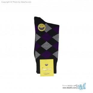 جوراب ساق دار فانی مدل 111 مشکی-بنفش