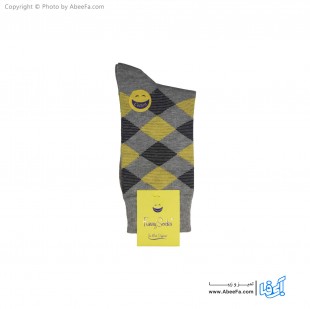 جوراب ساق دار فانی مدل 111 خاکستری-زرد