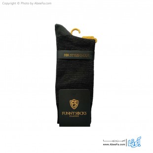 جوراب مردانه ساق دار کلاسیک فانی مدل 10013 مشکی-ذغالی