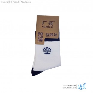 جوراب ساق دار مدل AF1478-B سفید-سرمه ای