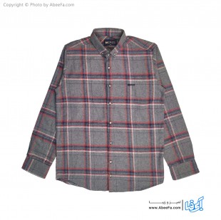 پیراهن مردانه پشمی مدل MCR6T طوسی زغالی