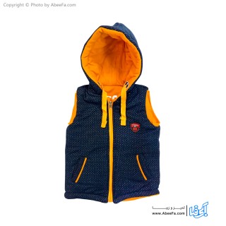 پافر جلیقه ای دورو بچگانه مدل NGN19Kh خردلی-سرمه ای