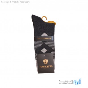 جوراب مردانه ساق دار کلاسیک فانی مدل 10017 دودی-طوسی