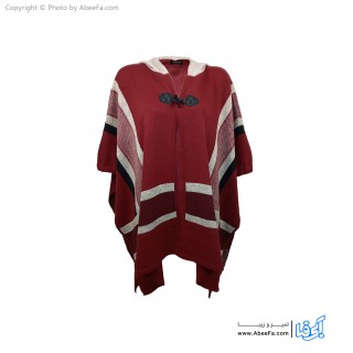 پانچو بافت زنانه مدل E0090 زرشکی