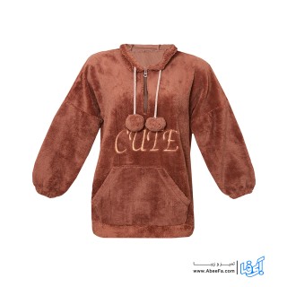 هودی زنانه مدل RZ-MOT80115-HOD.PASH-GHA رنگ قهوه ای