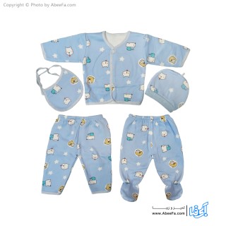ست 5 تکه نوزادی مدل AF-B آبی