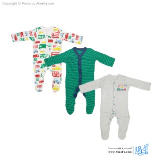 ست سرهمی نوزادی مادرکر مدل car بسته سه عددی