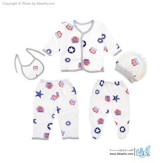 ست 5 تکه نوزادی مدل AF-W سفید