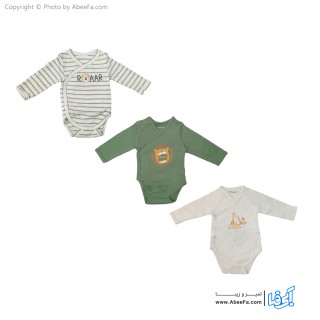 بادی آستین بلند نوزادی ورت مدل vertb-coy  بسته سه عددی