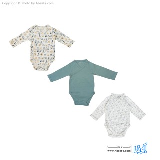 بادی آستین بلند نوزادی ورت مدل vertb-afp  بسته سه عددی