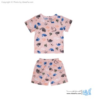 ست تی شرت و شلوارک بچگانه مدل قو