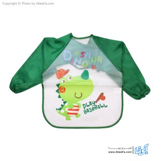 پیش بند نوزادی آستین دار طرح Dinosaur