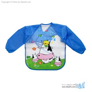 پیش بند نوزادی آستین دار مدل Happy Cows