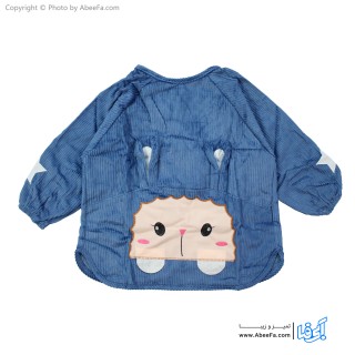 پیش بند نوزادی آستین دار مدل مخمل کبریتی-خرگوش B