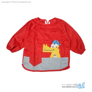 پیش بند نوزادی آستین دار مدل مخمل کبریتی-تمساح R