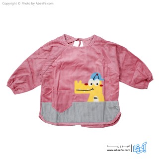 پیش بند نوزادی آستین دار مدل مخمل کبریتی-تمساح P