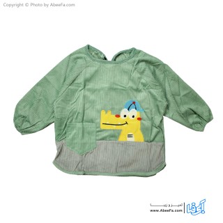 پیش بند نوزادی آستین دار مدل مخمل کبریتی-تمساح G