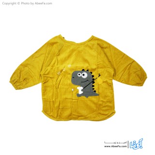 پیش بند نوزادی آستین دار مدل مخمل کبریتی-دایناسور Y-A