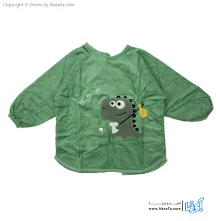 پیش بند نوزادی آستین دار مدل مخمل کبریتی-دایناسور G-A