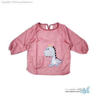 پیش بند نوزادی آستین دار مدل مخمل کبریتی-دایناسور P-B