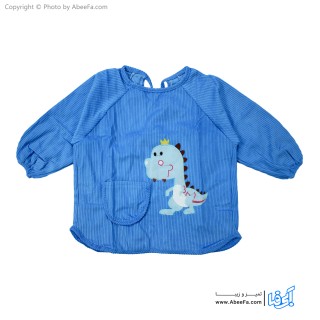 پیش بند نوزادی آستین دار مدل مخمل کبریتی-دایناسور B-B