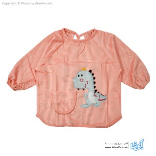 پیش بند نوزادی آستین دار مدل مخمل کبریتی-دایناسور O-B