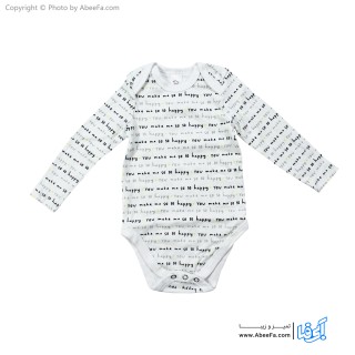 بادی آستین بلند نوزادی بی بی کلاب مدل happy
